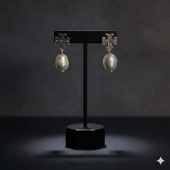 Tory Burch Jewelry - Tory Burch silver moondance pearl drop earrings